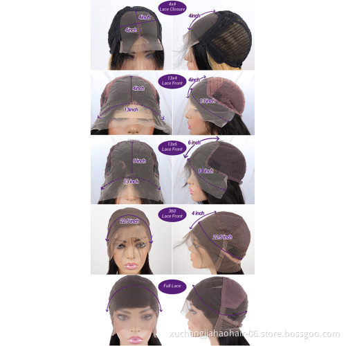 wholesale 180% 200 Density 4X4 Closure Wig Virgin Cuticle Aligned Human Hair Hd Lace Frontal Wig Pre Plucked Hairline